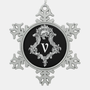V Monogram Initial Ornament