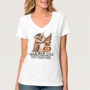 V-Neck T-Shirt : My Dad My Old Me (white)