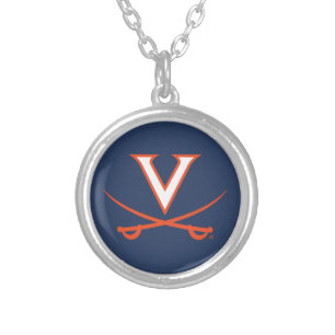 V Sabre Silver Plated Necklace