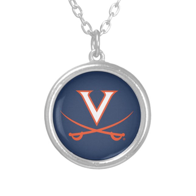V Sabre Silver Plated Necklace (Front)