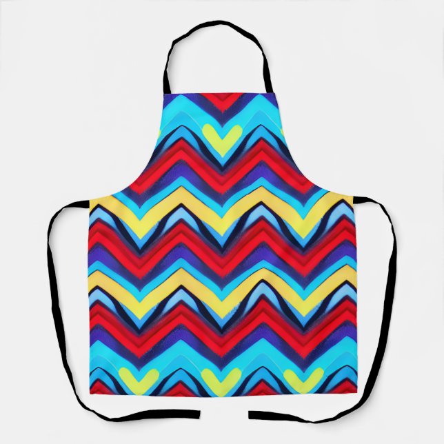 V Shape Seamless Pattern with Hearts  Apron (Front)