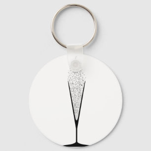 V Shaped Glass Keychain