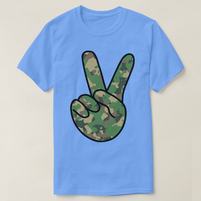 V Sign Camouflage T-Shirt (Design Front)