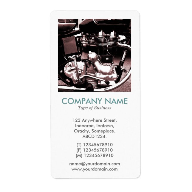 V Square Photo - Classic Motorcycle Label (Front)