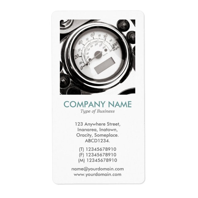 V Square Photo - Motorcycle Speedometer Label (Front)