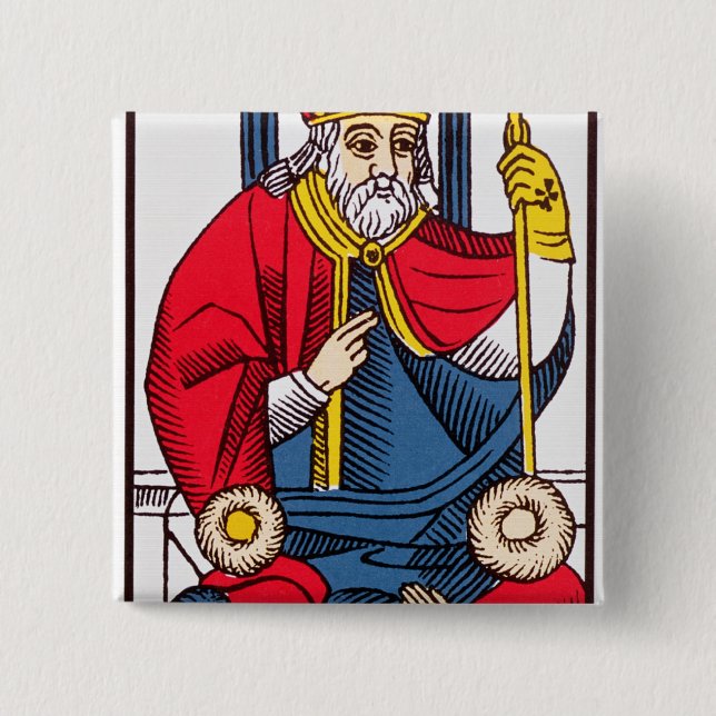 V The Pope, Tarot card Button (Front)