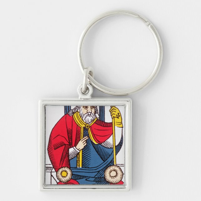 V The Pope, Tarot card Keychain (Front)