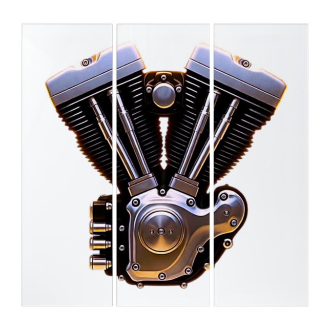 V Twin Engine Triptych (Front)