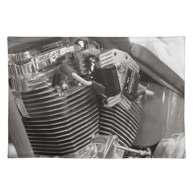 v twin motorbike engine placemats (Front)