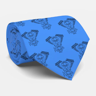 V twin Motorcycle Engine Calligram Word Art Neck Tie