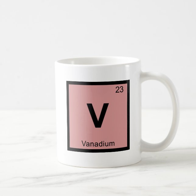 V- Vanadium Chemistry Periodic Table Symbol Coffee Mug (Right)