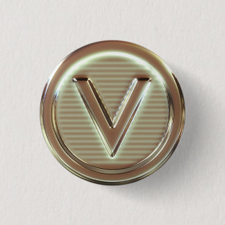 V - Vegan letters 1/5 Button