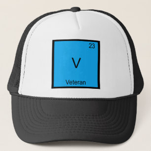 V - Veteran Military Chemistry Element Symbol Tee Trucker Hat