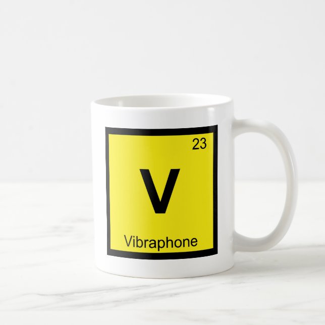 V - Vibraphone Music Chemistry Periodic Table Coffee Mug (Right)
