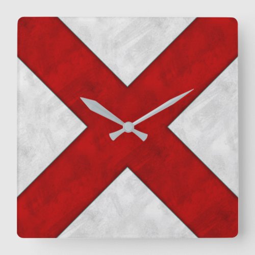 V Victor Watercolor Nautical Signal Maritime Flag Square Wall Clock