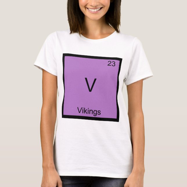 V - Vikings Funny Element Chemistry Symbol Tee (Front)