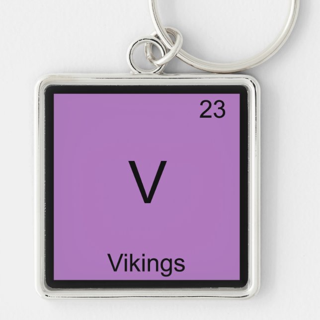 V - Vikings Funny Element Chemistry Symbol Tee Keychain (Front)