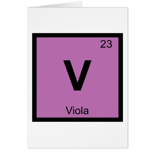 V - Viola Music Chemistry Periodic Table Symbol (Front)