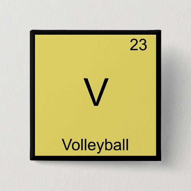 V - Volleyball Funny Chemistry Element Symbol Tee Button (Front)