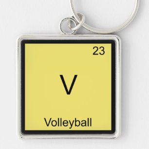 V - Volleyball Funny Chemistry Element Symbol Tee Keychain