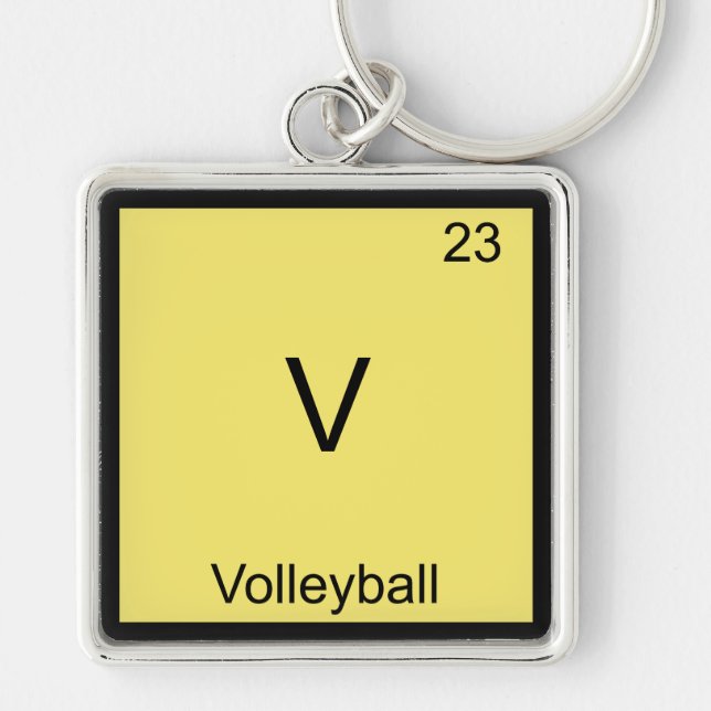 V - Volleyball Funny Chemistry Element Symbol Tee Keychain (Front)
