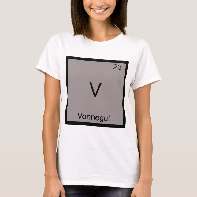 V - Vonnegut Funny Chemistry Element Symbol Tee (Front)