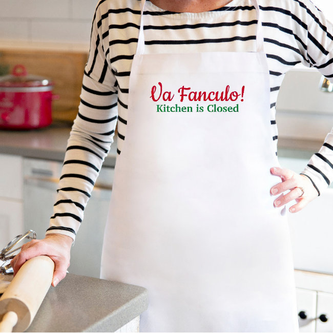 Va Fanculo Kitchen is Closed Funny Italian Joke  Adult Apron