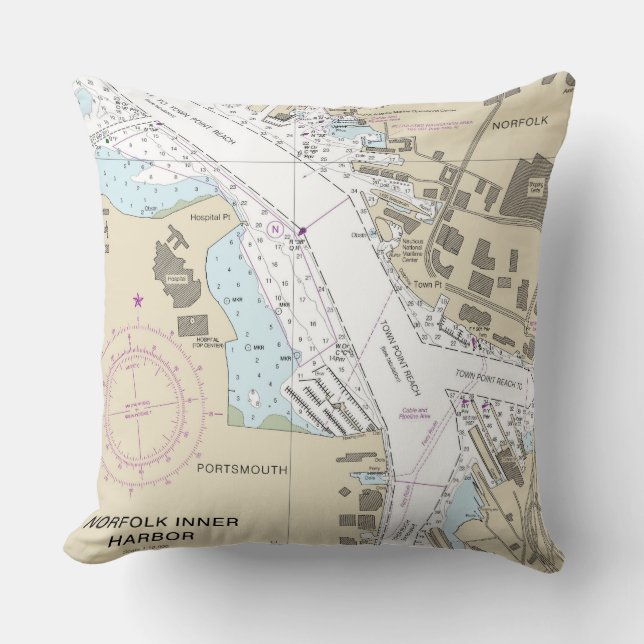 VA_Norfolk Throw Pillow (Front)