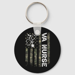 Va Nurse Camouflage American Flag Patriotic Nurse  Keychain