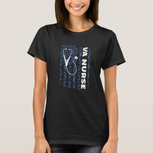 VA Nurse Camouflage American Flag Patriotic Nurse  T-Shirt