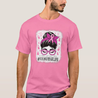 VA Nurse In October We Wear Pink Breast Cancer Awa T-Shirt