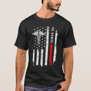 Va Nurse Veterans Affairs Nurse Flag American T-Shirt