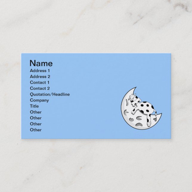 vaca_en_la_luna_Vector_Clipart Business Card (Front)