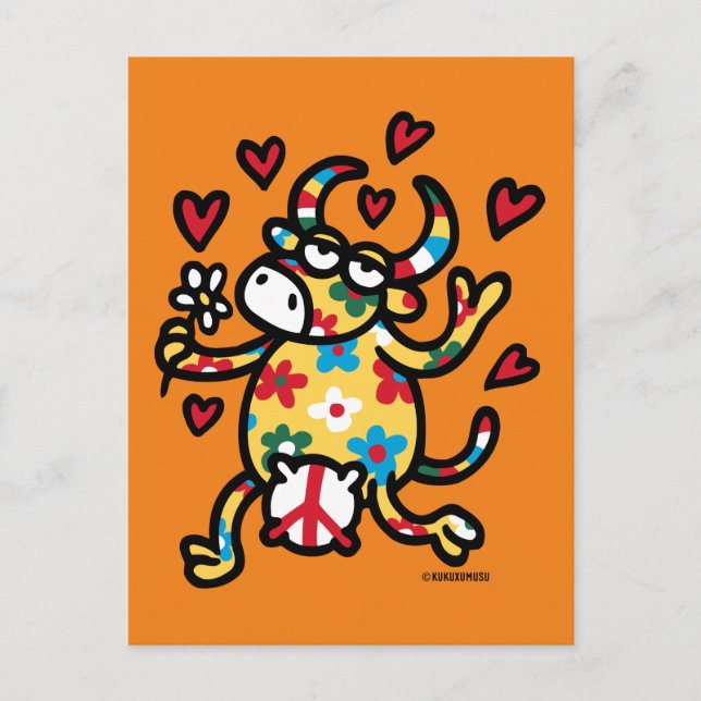 Vaca Hippy Postcard (Front)