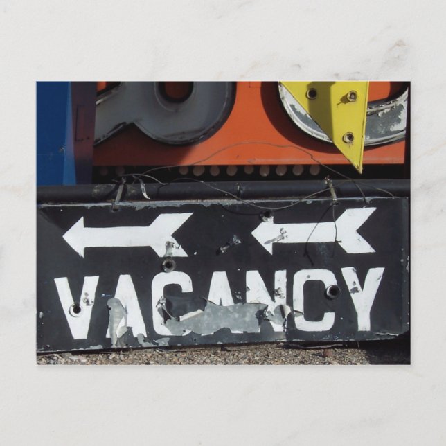 Vacancy Sign Postcard (Front)