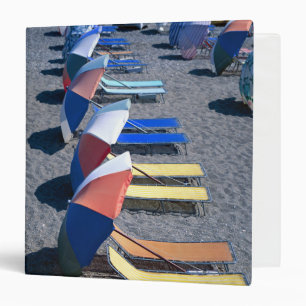 Vacant Chairs On Beach 3 Ring Binder