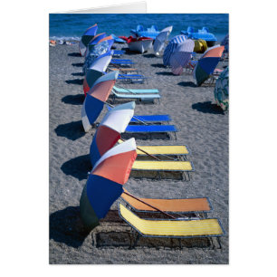 Vacant Chairs On Beach Cards