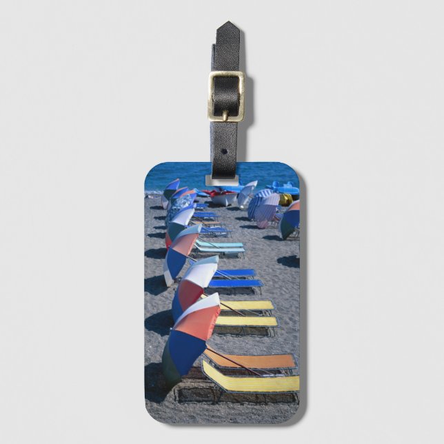 Vacant Chairs On Beach Luggage Tag (Front Vertical)