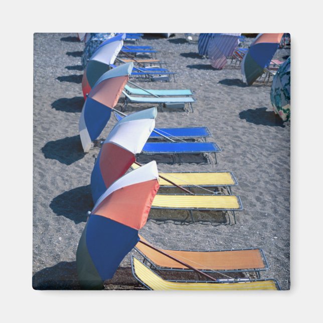 Vacant Chairs On Beach Magnet (Front)
