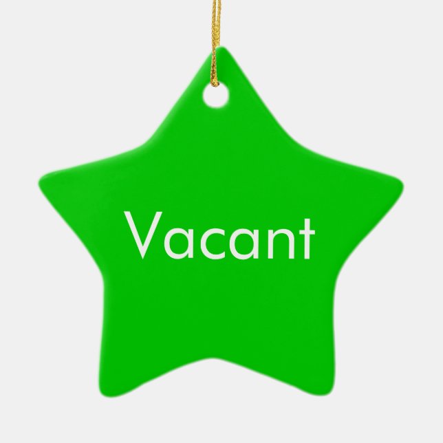 Vacant Occupied two sided Door Hang Ceramic Ornament (Front)