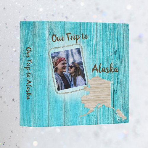 Vacation Alaska Photo Album Blue Board 3 Ring Binder