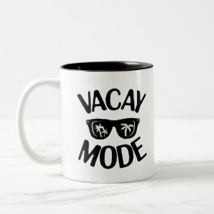 Vacation Art Vacay Mode Word Text Art Two-Tone Coffee Mug