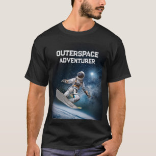 Vacation Astronaut Surfing In Space Above Earth T-Shirt