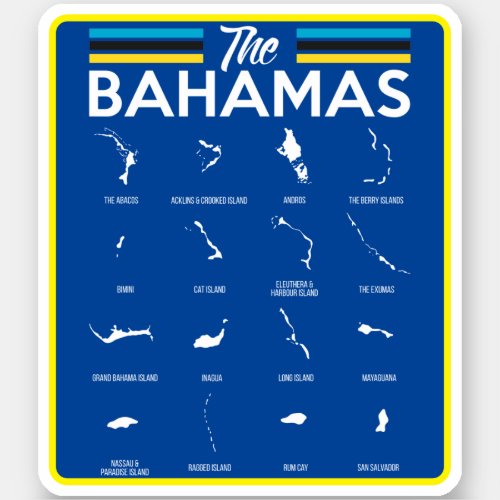Vacation Bahamas Map Sticker Cruise Bahamian