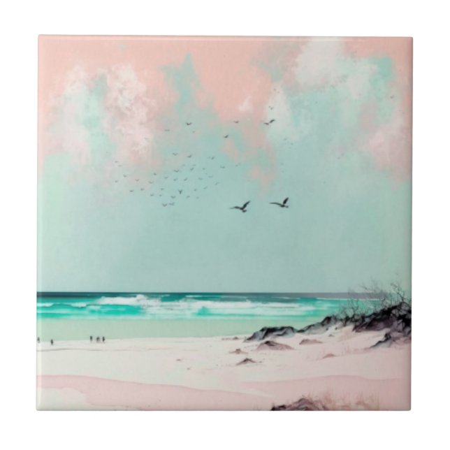 Vacation beach ceramic tile (Front)