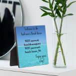 Vacation Beach Home WIFI information Password Plaque<br><div class="desc">This design was created though digital art. It may be personalized in the area provided by changing the photo and/or text. Or it can be customized by choosing the click to customize further option and delete or change the color the background, add text, change the text color or style, or...</div>