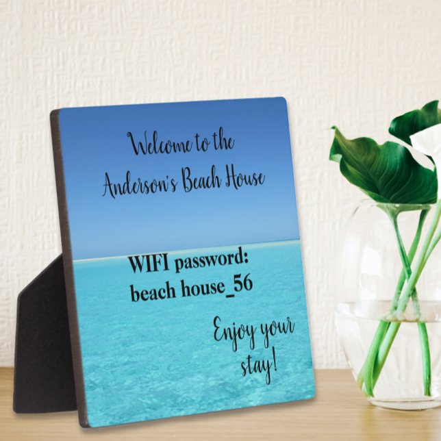 Vacation Beach Home WIFI information Password Plaque (Creator Uploaded)