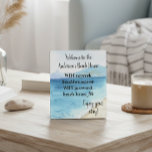 Vacation Beach Home WIFI information Watercolor Plaque<br><div class="desc">This design was created though digital art. It may be personalized in the area provided by changing the photo and/or text. Or it can be customized by choosing the click to customize further option and delete or change the color the background, add text, change the text color or style, or...</div>