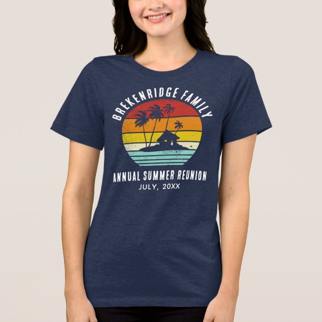 Vacation Beach House Family Reunion Matching Tri-Blend Shirt (Front)