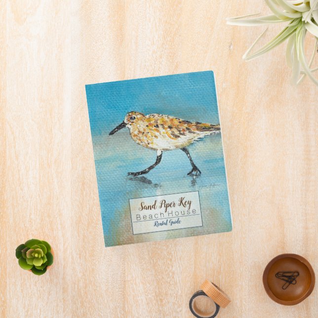 Vacation Beach House Sandpiper Art Guest Mini Binder (InSitu)